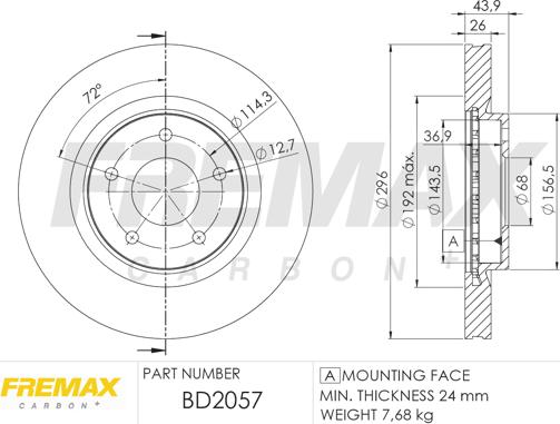 FREMAX BD-2057 - Kočioni disk www.molydon.hr