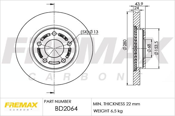 FREMAX BD-2064 - Kočioni disk www.molydon.hr