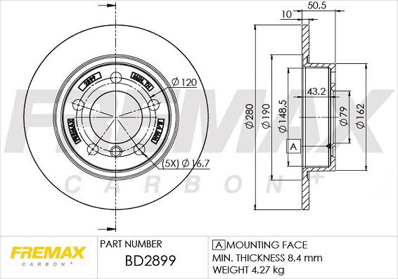 FREMAX BD-2899 - Kočioni disk www.molydon.hr