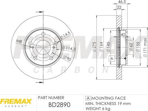 FREMAX BD-2890 - Kočioni disk www.molydon.hr