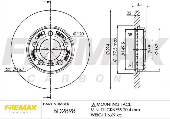 FREMAX BD-2898 - Kočioni disk www.molydon.hr