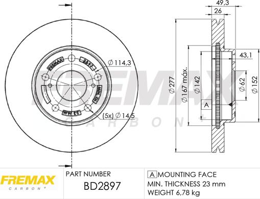 FREMAX BD-2897 - Kočioni disk www.molydon.hr