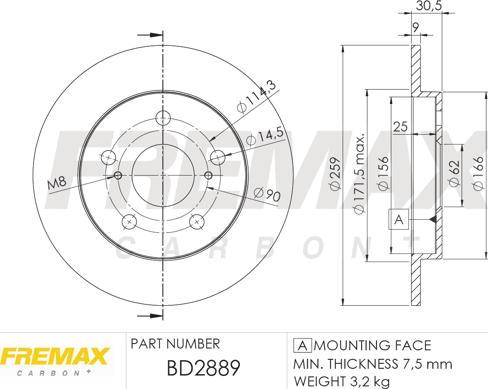 FREMAX BD-2889 - Kočioni disk www.molydon.hr