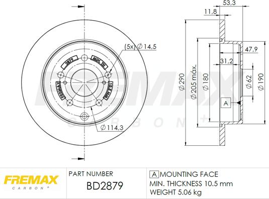 FREMAX BD-2879 - Kočioni disk www.molydon.hr