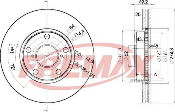 FREMAX BD-2878 - Kočioni disk www.molydon.hr