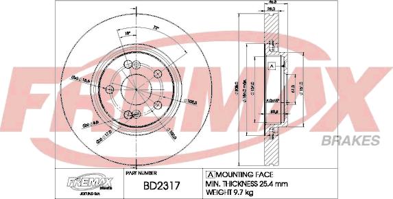 FREMAX BD-2317 - Kočioni disk www.molydon.hr