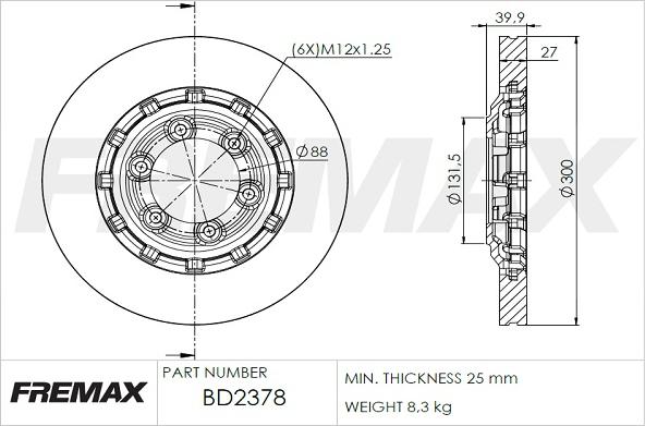 FREMAX BD-2378 - Kočioni disk www.molydon.hr