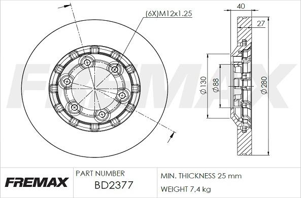 FREMAX BD-2377 - Kočioni disk www.molydon.hr