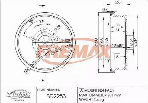 FREMAX BD-2253 - Bubanj kočnica www.molydon.hr