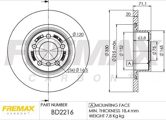 FREMAX BD-2216 - Kočioni disk www.molydon.hr