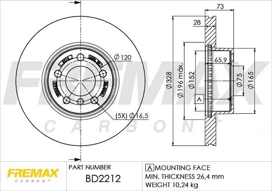 FREMAX BD-2212 - Kočioni disk www.molydon.hr