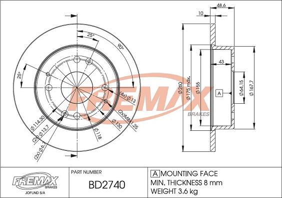 FREMAX BD-2740 - Kočioni disk www.molydon.hr