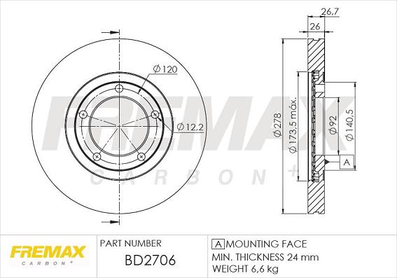 FREMAX BD-2706 - Kočioni disk www.molydon.hr