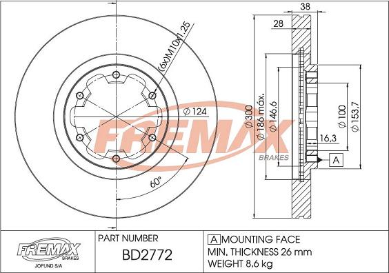 FREMAX BD-2772 - Kočioni disk www.molydon.hr