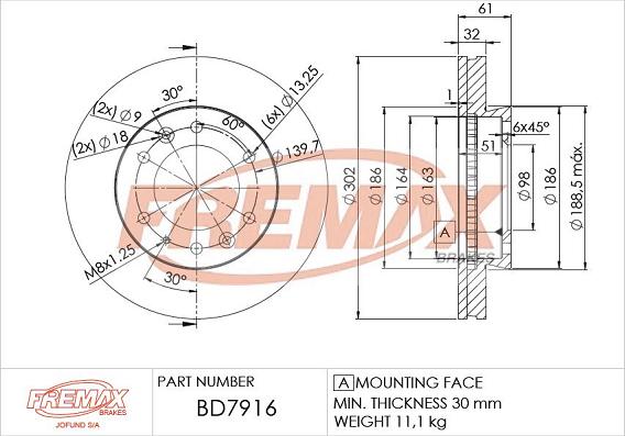 FREMAX BD-7916 - Kočioni disk www.molydon.hr