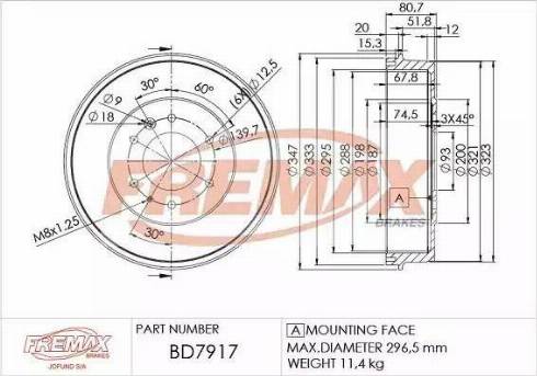 FREMAX BD-7917 - Bubanj kočnica www.molydon.hr