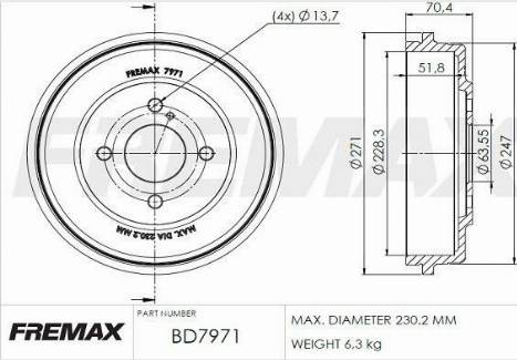 FREMAX BD-7971 - Bubanj kočnica www.molydon.hr