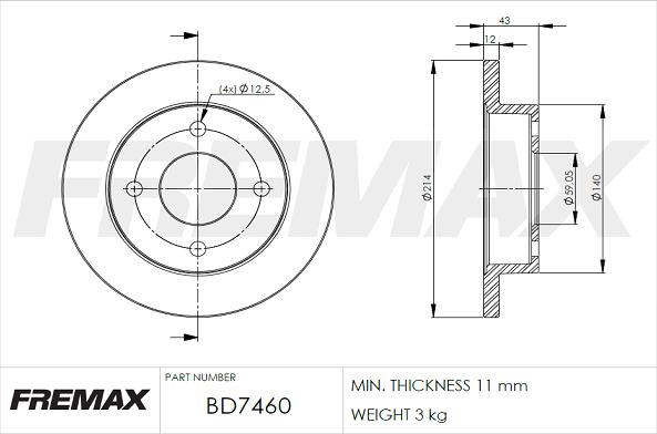 FREMAX BD-7460 - Kočioni disk www.molydon.hr