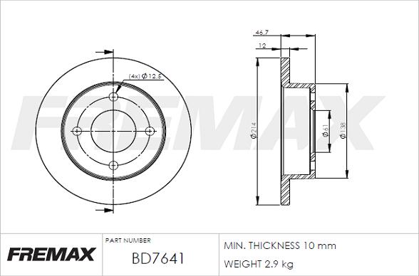 FREMAX BD-7641 - Kočioni disk www.molydon.hr