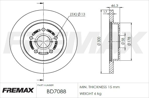 FREMAX BD-7088 - Kočioni disk www.molydon.hr