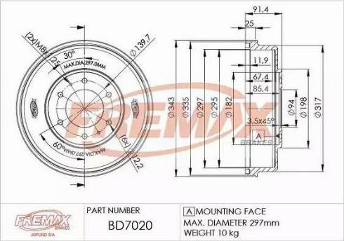 FREMAX BD-7020 - Bubanj kočnica www.molydon.hr