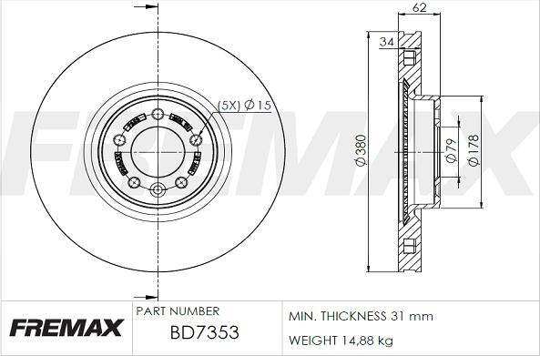 FREMAX BD-7353 - Kočioni disk www.molydon.hr