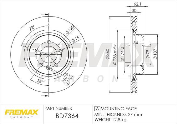 FREMAX BD-7364 - Kočioni disk www.molydon.hr