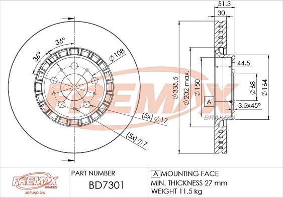 FREMAX BD-7301 - Kočioni disk www.molydon.hr