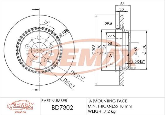 FREMAX BD-7302 - Kočioni disk www.molydon.hr