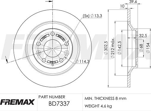 FREMAX BD-7337 - Kočioni disk www.molydon.hr