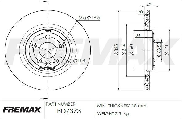 FREMAX BD-7373 - Kočioni disk www.molydon.hr