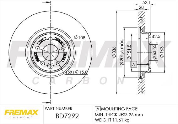 FREMAX BD-7292 - Kočioni disk www.molydon.hr