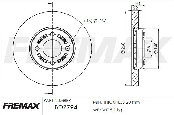 FREMAX BD-7794 - Kočioni disk www.molydon.hr