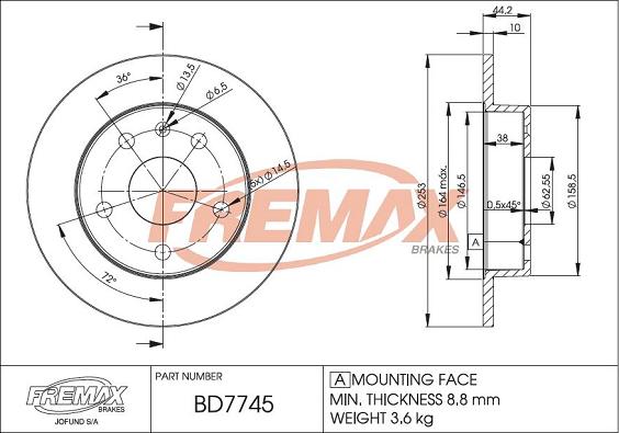 FREMAX BD-7745 - Kočioni disk www.molydon.hr