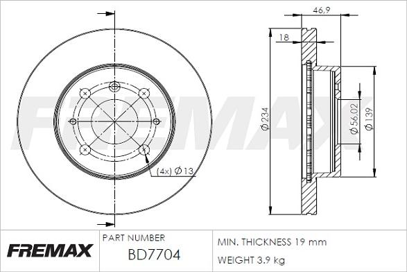 FREMAX BD-7704 - Kočioni disk www.molydon.hr