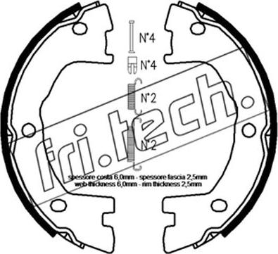 Fri.Tech. 1034.120K - Komplet kočionih obloga, rucna kočnica www.molydon.hr