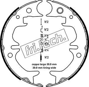 Fri.Tech. 1115.316K - Komplet kočionih obloga, rucna kočnica www.molydon.hr