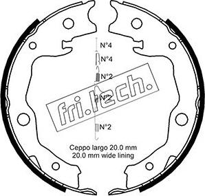 Fri.Tech. 1115.322K - Komplet kočionih obloga, rucna kočnica www.molydon.hr