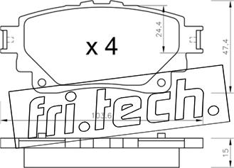 Fri.Tech. 1290.0 - Komplet Pločica, disk-kočnica www.molydon.hr