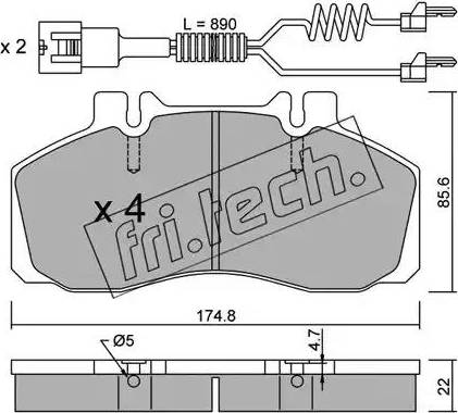 Fri.Tech. 275.0W - Komplet Pločica, disk-kočnica www.molydon.hr