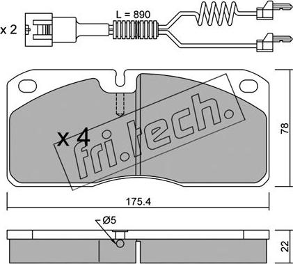 Fri.Tech. 278.3W - Komplet Pločica, disk-kočnica www.molydon.hr