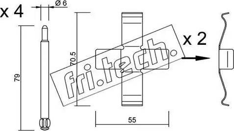 Fri.Tech. KIT.077 - Komplet pribora, Pločica disk kočnice www.molydon.hr