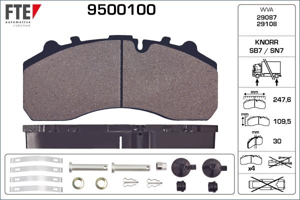 FTE 9500100 - Komplet Pločica, disk-kočnica www.molydon.hr