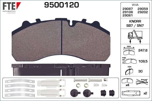 FTE 9500120 - Komplet Pločica, disk-kočnica www.molydon.hr