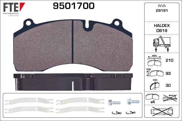 FTE 9501700 - Komplet Pločica, disk-kočnica www.molydon.hr