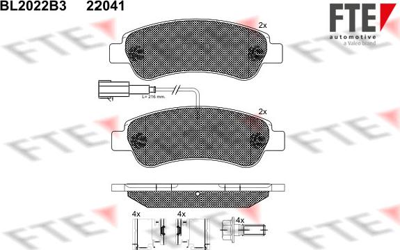 FTE BL2022B3 - Komplet Pločica, disk-kočnica www.molydon.hr