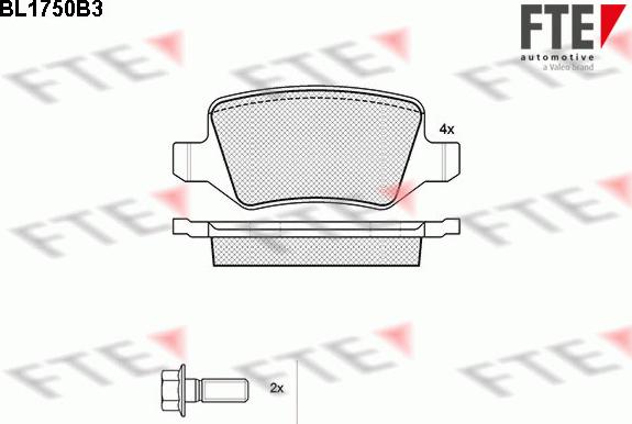 FTE BL1750B3 - Komplet Pločica, disk-kočnica www.molydon.hr