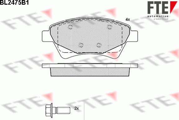 FTE BL2475B1 - Komplet Pločica, disk-kočnica www.molydon.hr