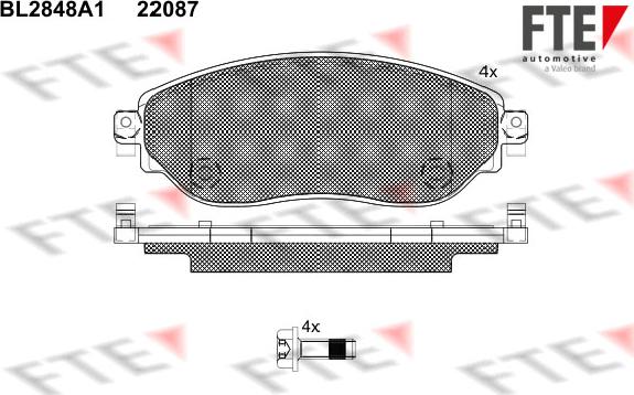 FTE BL2848A1 - Komplet Pločica, disk-kočnica www.molydon.hr