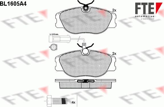 FTE BL1605A4 - Komplet Pločica, disk-kočnica www.molydon.hr